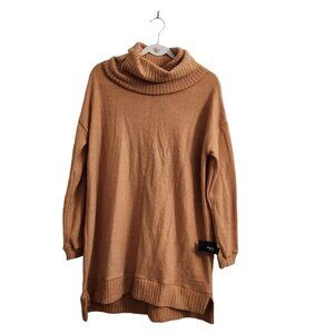 Lulus Sweater Dress Small Autumn Daze Camel‎ Cowl Neck Long Sleeve Cozy NWT